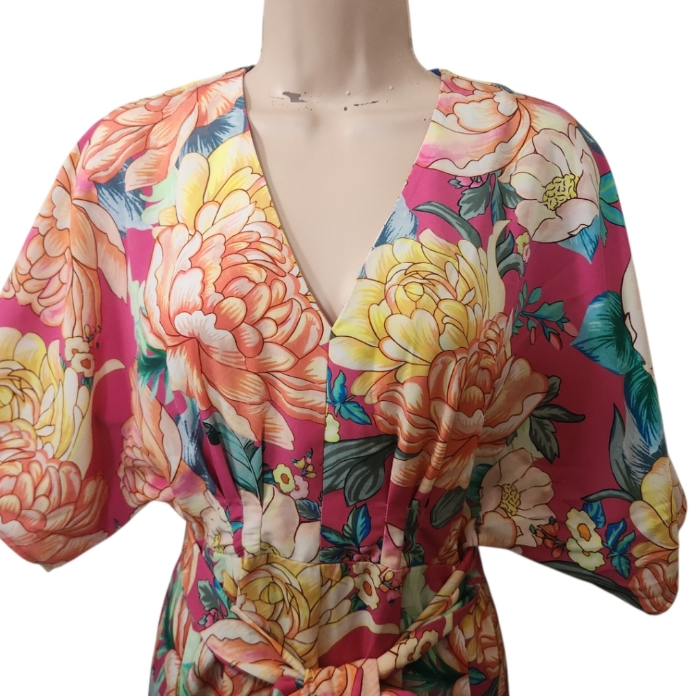 FARM RIO 'Eulalie' Floral Print Wide Leg Jumpsuit - Size XS - Picture 5 of 16